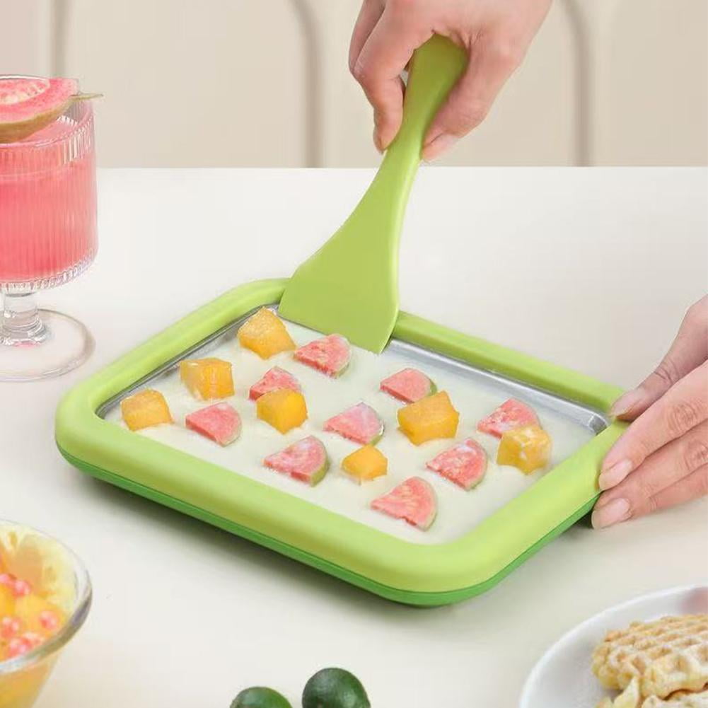 Typpkmm – Foldable Ice Cream Maker Pan with 2 Scrapers Ice Cream Maker Plate