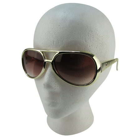 Gold Lens Aviator TCB Elvis Sunglasses Rockstar Costume Prop Fashion Accessory