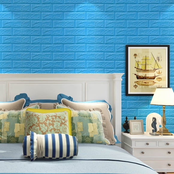 EGNMCR Wall Stickers, Cute Stickers DIY 3D Brick PE Foam Wallpaper Panels Room Decal Stone Decoration Embossed A Sticker