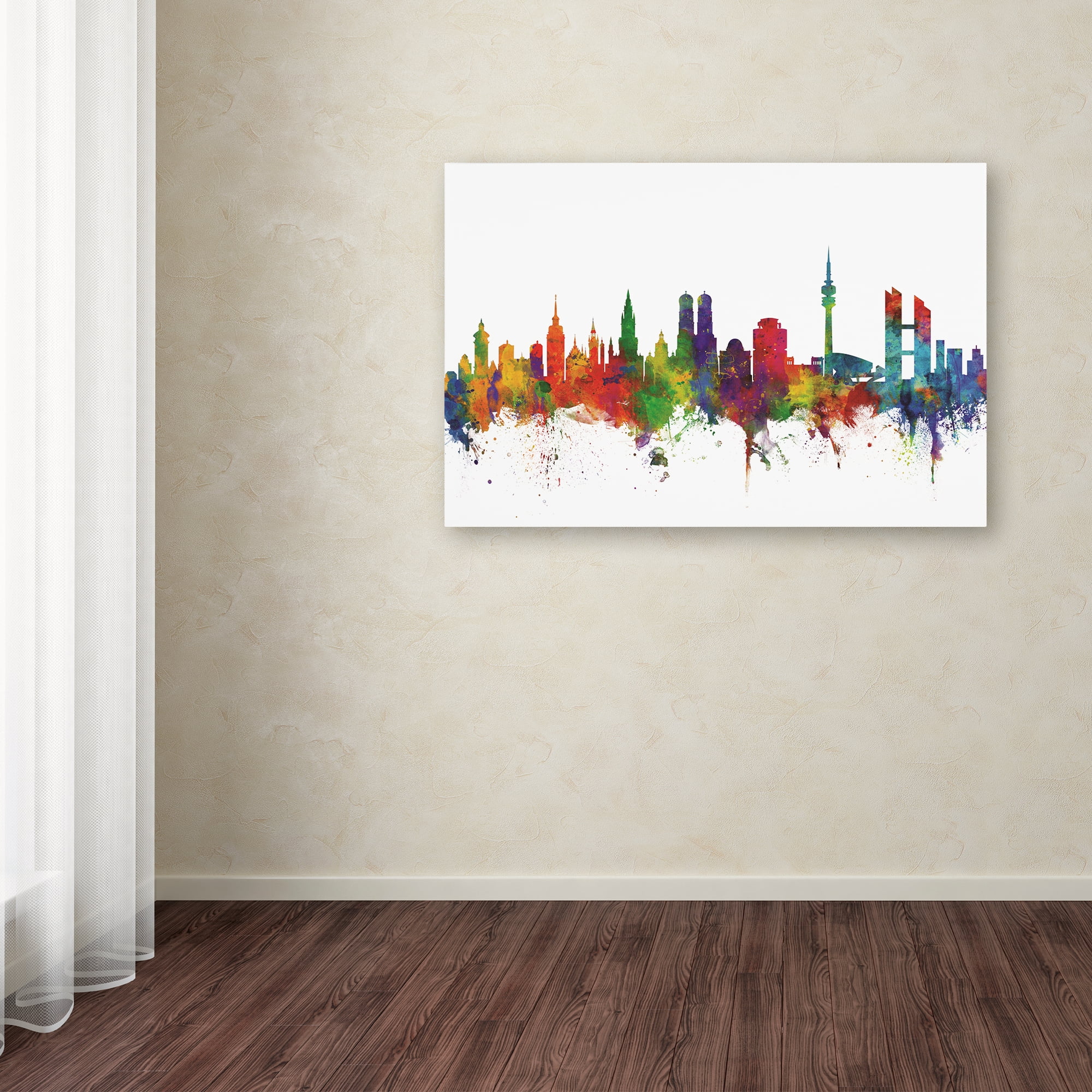 Trademark Fine Art 'Munich Germany Skyline II' Canvas Art by Michael Tompsett