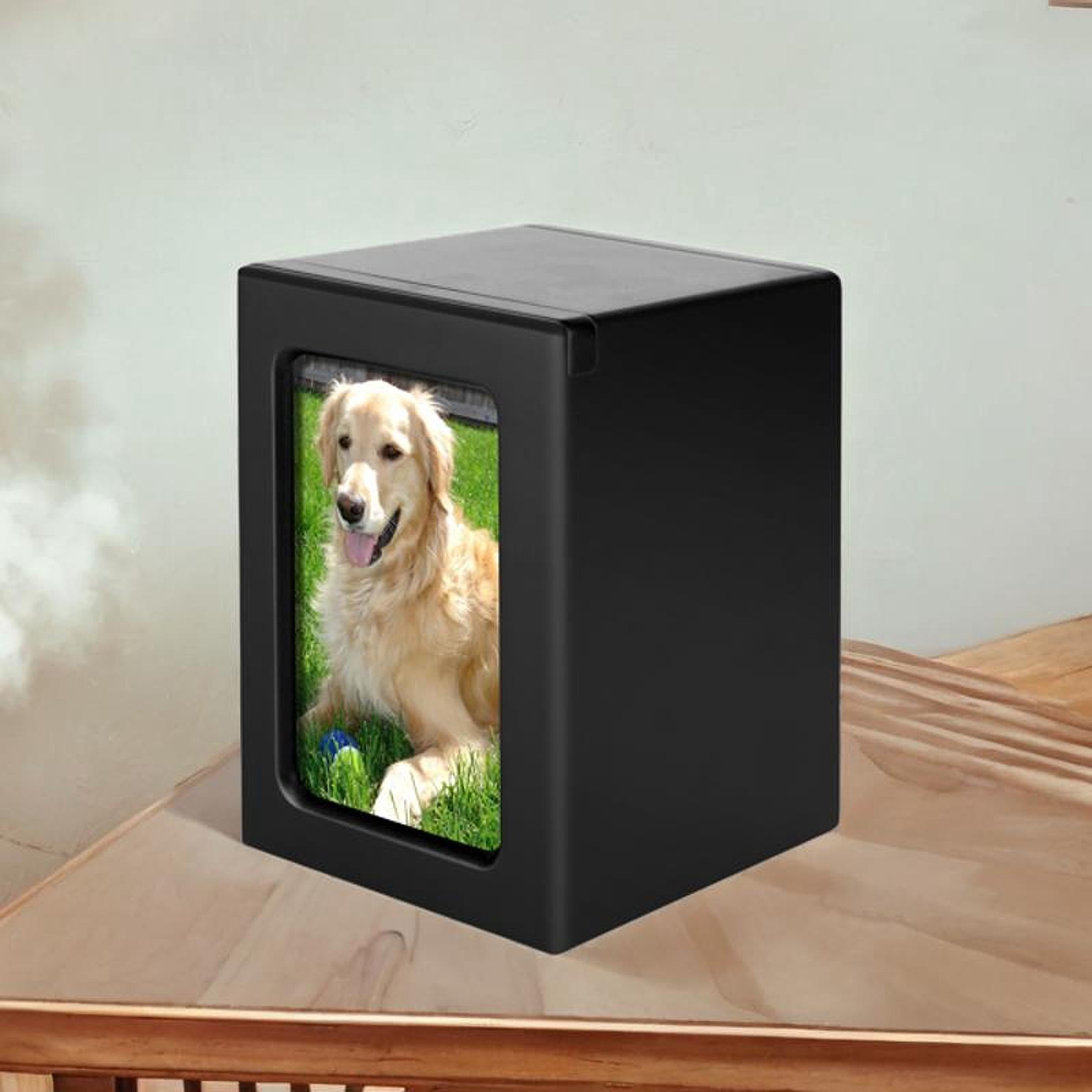 TOOYFUL Pet Cremation Urn Cat Urns Dog Souvenirs with Photo Frame Pet Memorial Box Memory Boxes Funerary Casket Wood Urn Memorial Urn black