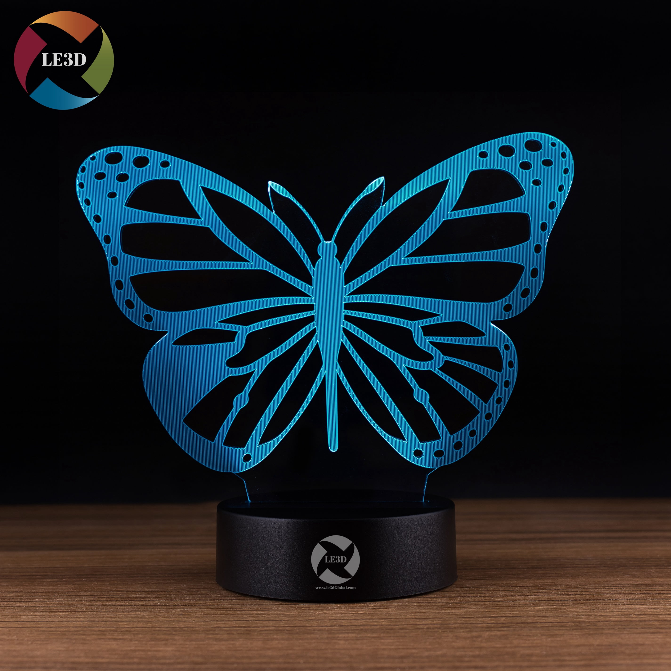 Download 3d Optical Illusion Night Light 7 Led Color Changing Lamp Butterfly Walmart Com Walmart Com