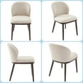 thumbnail image 5 of Modern Dining Chairs Set of 2, Linen Upholstered, Wooden Leg & Ergonomic Back Support, for Kitchen Dining Room Restaurant, Beige, 5 of 8