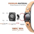 thumbnail image 3 of shiyou-AirTag Dog Collar - Leather Dog Collar with Air Tag Holder | IPX8 Waterproof, Reflective, High - End, Adjustable Soft Padded | Dog GPS Tracker Collars Fit for Medium Large Dogs (Light Brown, L, 3 of 4