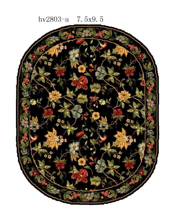 Safavieh Chelsea Gisselle Bordered Wool Area Rug, Black, 6' x 8' Oval