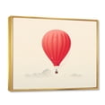 thumbnail image 2 of Designart "Minimalist Serenity Coral Hot Air Balloon I" Transportation Floater Framed Canvas Print, 2 of 7