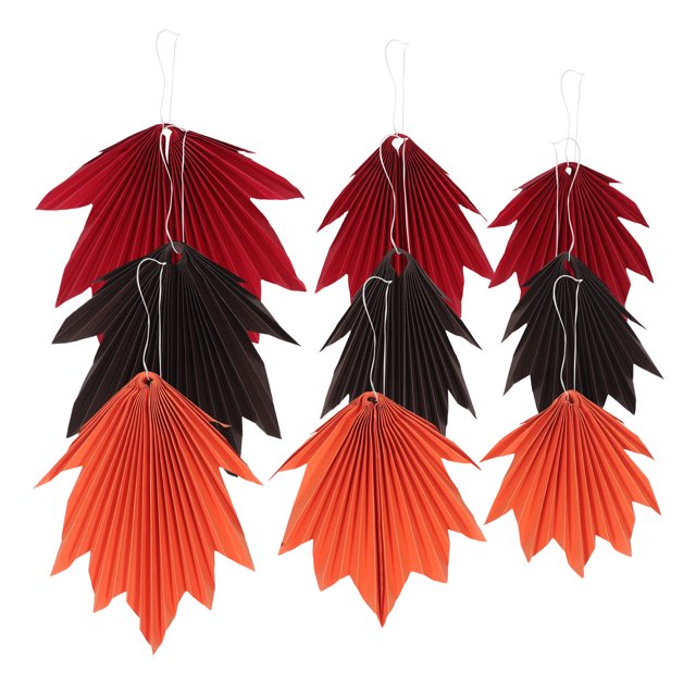 unbranded 9Ud Abanicos De Con Hojas De Arce Para Eventos Y Festivales