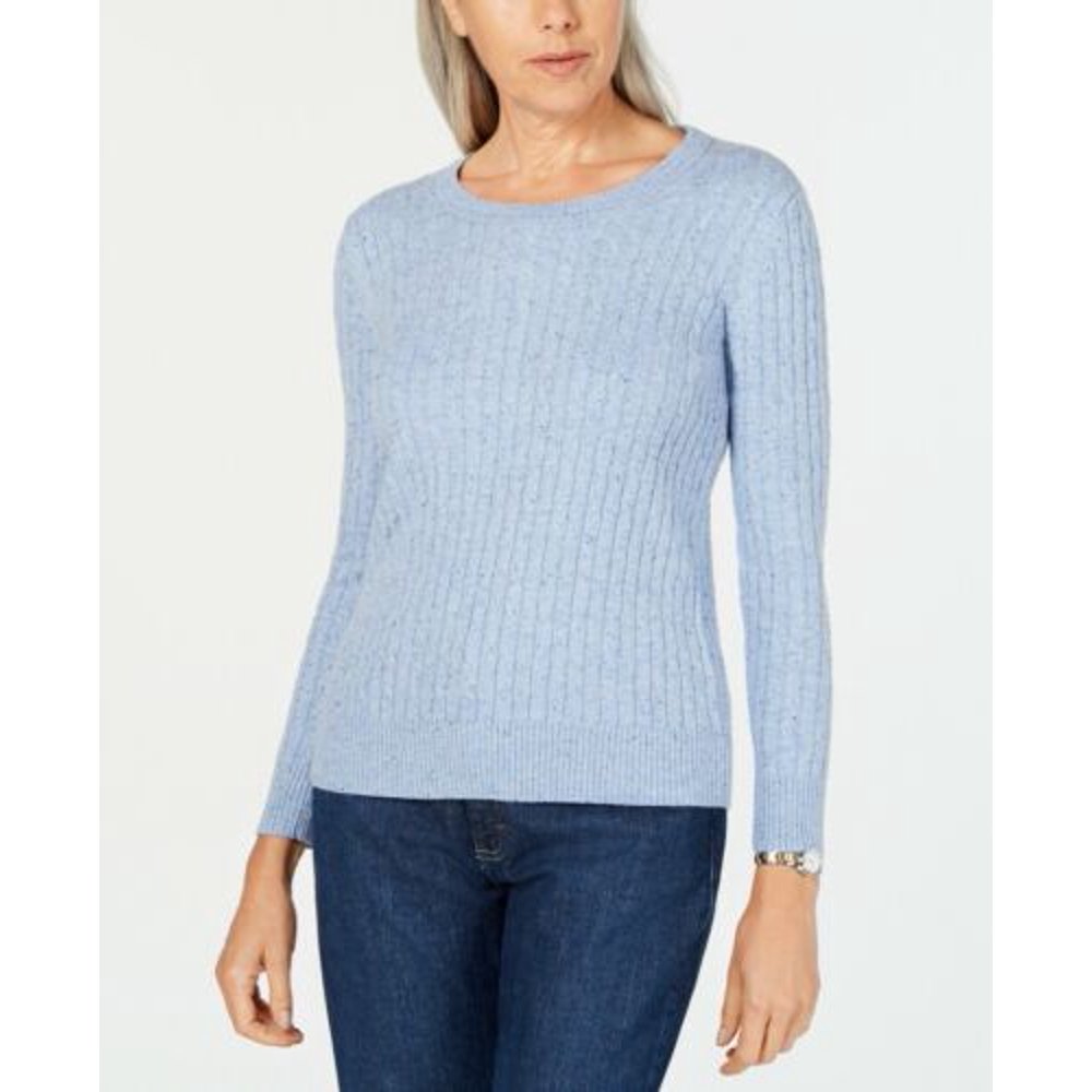 Karen Scott Karen Scott Womens CableKnit Sweater, Pastel Blue, X