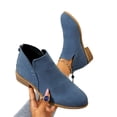 thumbnail image 6 of Round Toe Ankle Booties for Women Block Heel Back Zipper Suede Finish Versatile Autumn Winter Short Boots, 6 of 6