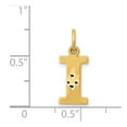thumbnail image 3 of 14k Solid Satin Diamond-cut Initial I Charm in 14k Yellow Gold, 3 of 3