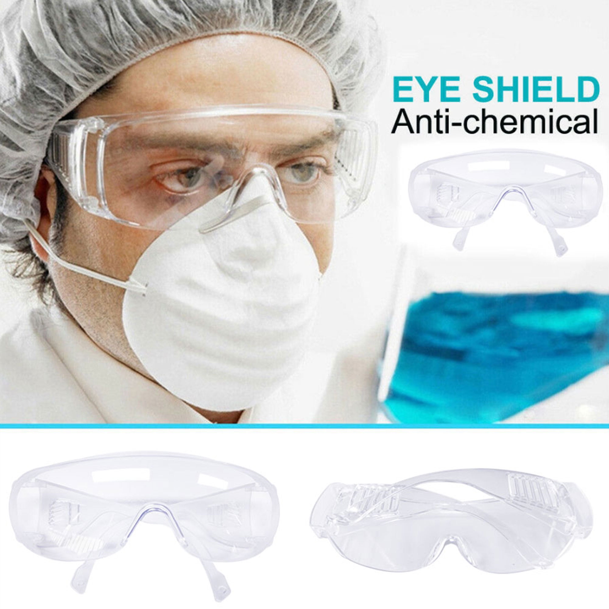 Facility Maintenance And Safety Safety Lab Goggles Clear Anti Fog Splash Proof Chemical Protective 