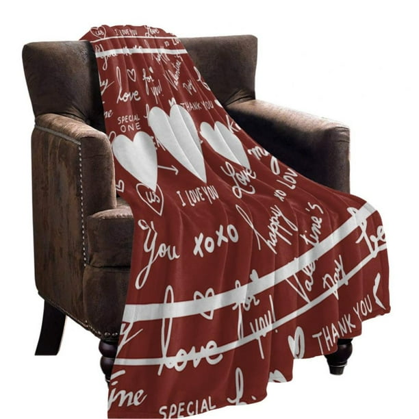 Valentine's Day Luxury Velvet Super Soft Light Weight Blanket Prints