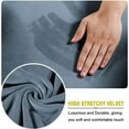 thumbnail image 6 of Velvet armchair cover with ottoman cover set, Stretch single sofa slipcover with square footstool cover for Armchair Bundle Ottoman (Grey Blue,armchair cover+ottoman cover), 6 of 14