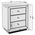 thumbnail image 3 of 16.5" D Silver Mirrored 3 - 4 Drawer Chest for Bedroom, Easy to Maintain, 3 of 7
