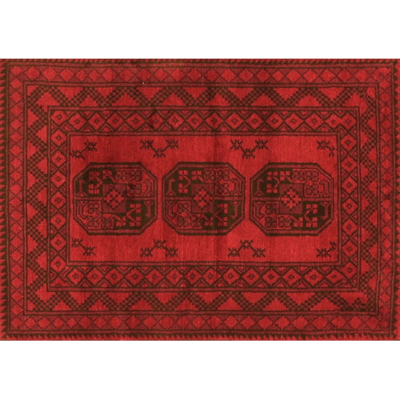 Ahgly Company Indoor Rectangle Persian Orange Traditional Area Rugs, 5' x 7'