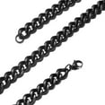 thumbnail image 4 of QQTDFG 8-19mm Polished Black Plated Stainless Steel Cuban Curb Chain Necklace Bracelet-Black-13mm-9inch bracelet, 4 of 5