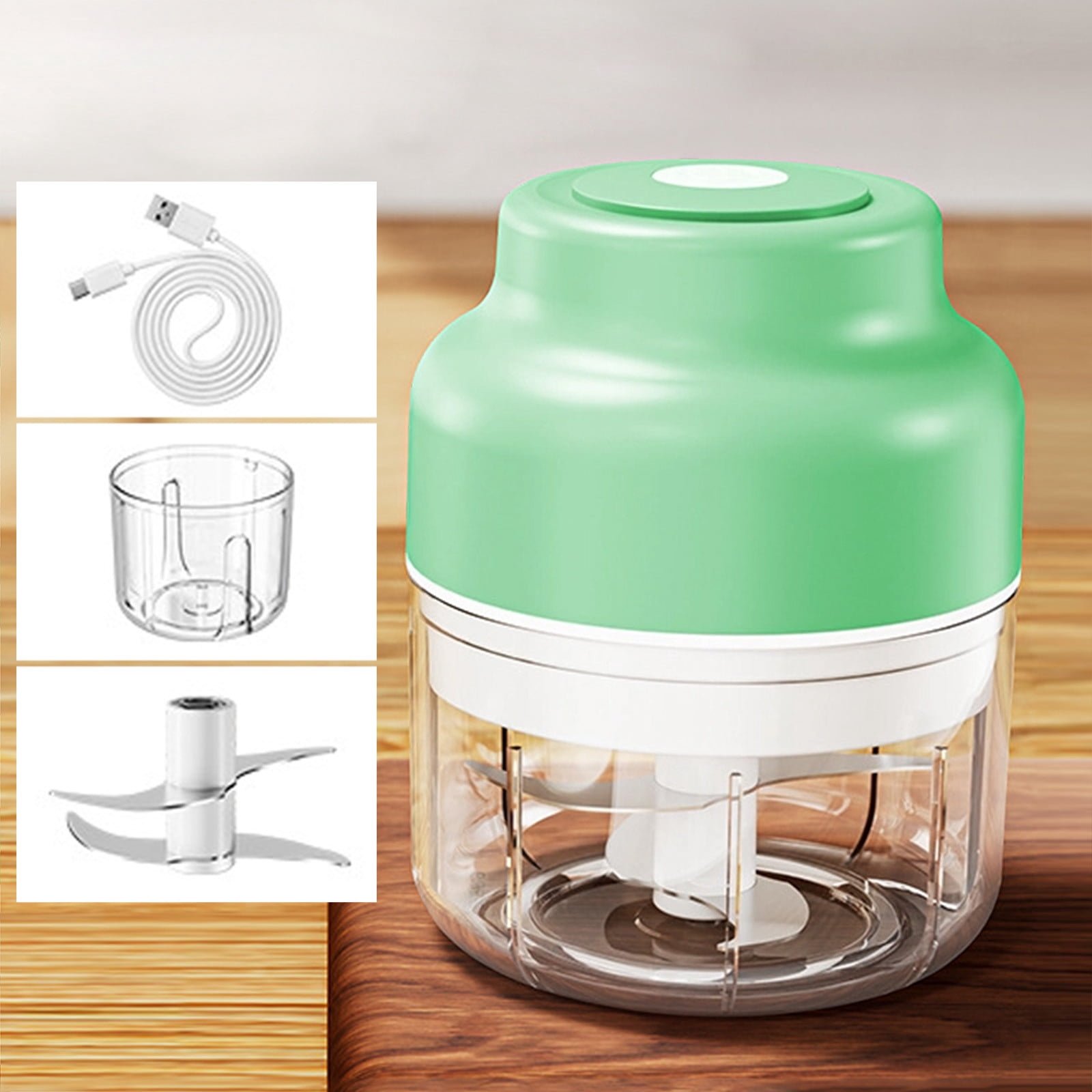Electric Mini Food Chopper & Garlic Grinder, USB Rechargeable, 350ML Powerful Vegetable Chopper for Onion, Ginger, Chili, Portable Meat Mincer, Small Food Processor