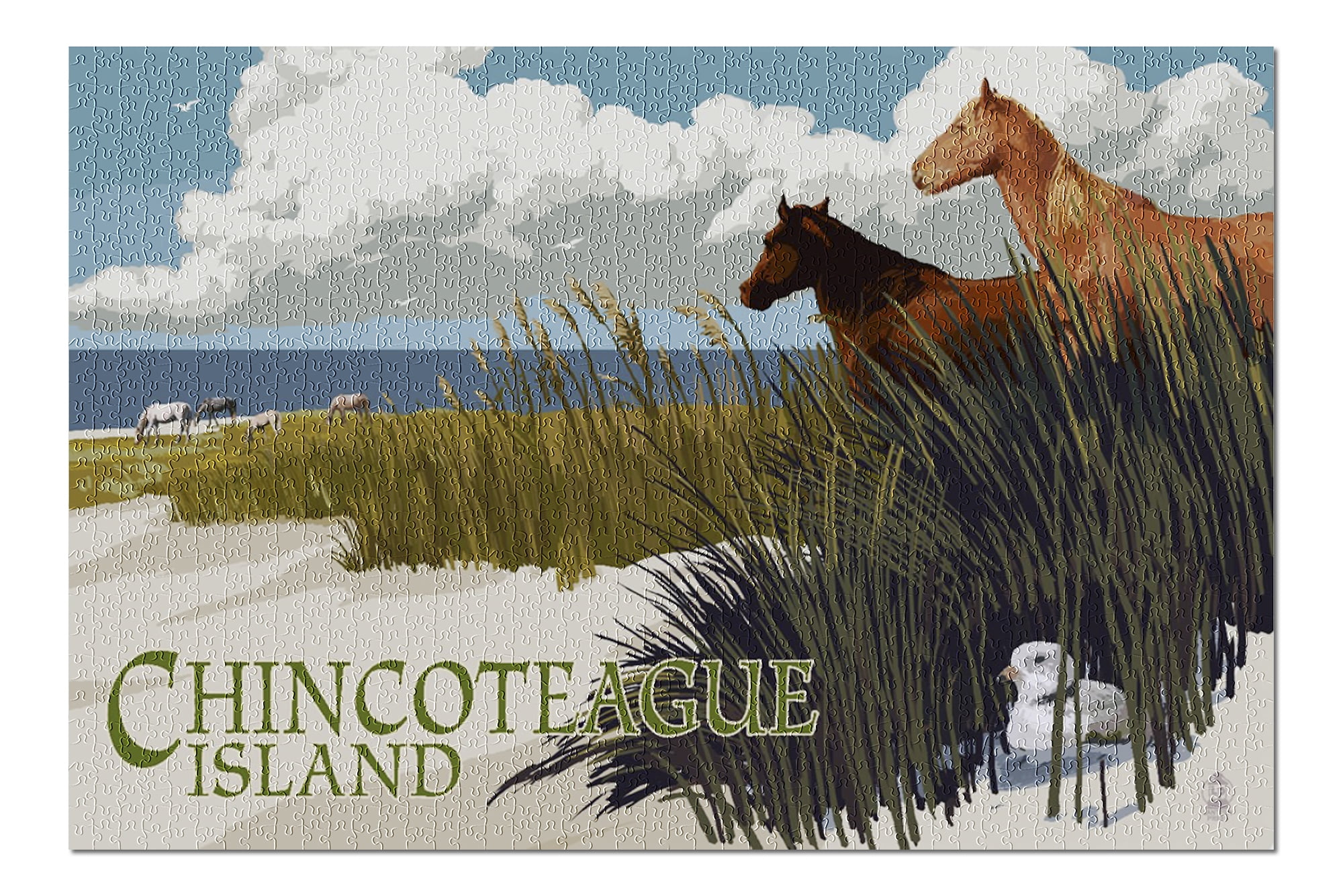 Chincoteague Island Virginia Horses And Dunes Horizontal 20x30 Premium 1000 Piece Jigsaw Puzzle Made In Usa Walmart Com Walmart Com