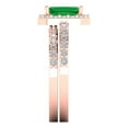 thumbnail image 3 of 2.22 ct Brilliant Emerald Cut Emerald 18K Rose Gold Halo Solitaire with Accents Engagement Bridal Wedding Ring Band Set size 4.5, 3 of 7