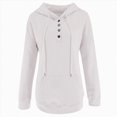 thumbnail image 6 of Towmus Half Boutton Womens Hoodies Drawstring Hooded Sweatshirts for Woman With Pocket, 6 of 6