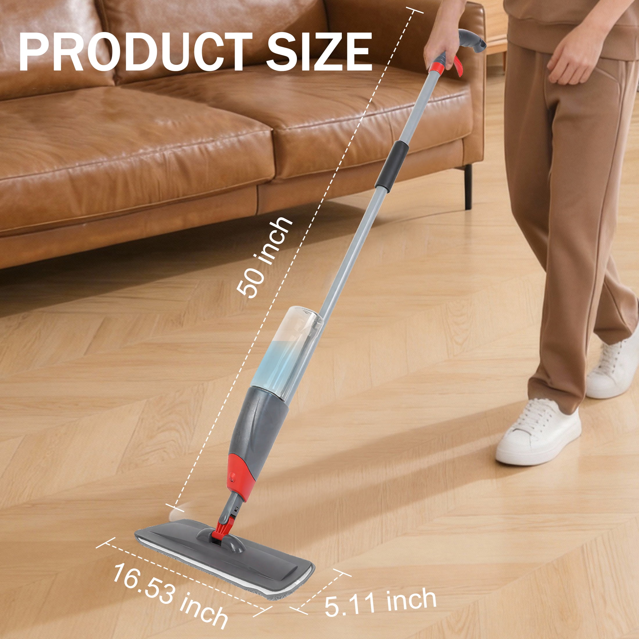 Spray Mop, Wet Dry Floor Mop, Professional Spray Mop for Floor Cleaning with 3pcs Washable Pads, Floor Mop with Spray for Kitchen Rooms Floor Tile Glass