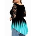 thumbnail image 3 of LilyLLL Plus Size Womens Lace Tunic Tops Gradient Color Irregular Blouse Shirt, 3 of 3