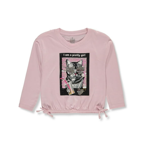 Star Ride Girls' Flip Sequin Bear T-Shirt Color: pink Size: 4