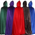 thumbnail image 3 of Halloween Cape Velvet Cape Cloak Witch Wizard Cloak For Adult Kids, 3 of 4