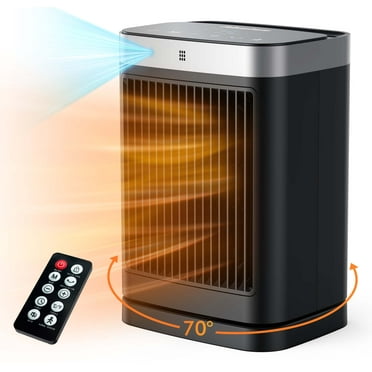 Abolee Space Heaters with Motion Sensor, 1500W Ceramic Heating with Remote, Portable Electric Heaters for Indoor Use with Thermostat, 70° Oscillating, Digital Thermostat, for Bedroom Home Office