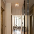 thumbnail image 3 of FSLiving No Wiring Needed Gold Crystal Lamp, Semi Flush Mount Light Fixture Modern Design Small Chandelier Decoration for Hallway Dining Room Corridor Foyer, 3 of 6