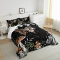 thumbnail image 4 of Erosebridal Skull Skeletone Comforter Set Terracotta Mushroom Butterfly Moth Bedding, Moonlit Constellation Celestial Boho Plants Bedding Comforter Sets Aesthetic Black King Quilt 3Pcs, 4 of 6