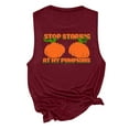 thumbnail image 5 of Women's Tank Tops Summer Beach Funny Letters Print Graphic Retro Loose Fit Tanks Vest Blouse, 5 of 5