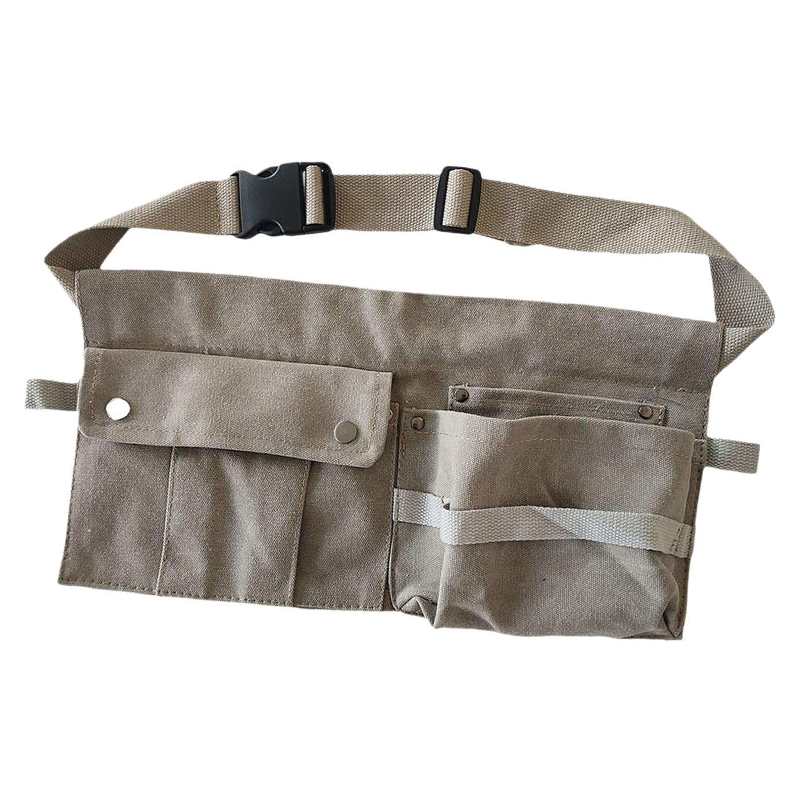 simhoa Tool Waist Bag Portable Tool Bag Large Capacity Canvas Waist Pocket Belt Waist Bag Tools Organizer for Electricians Builders Gray