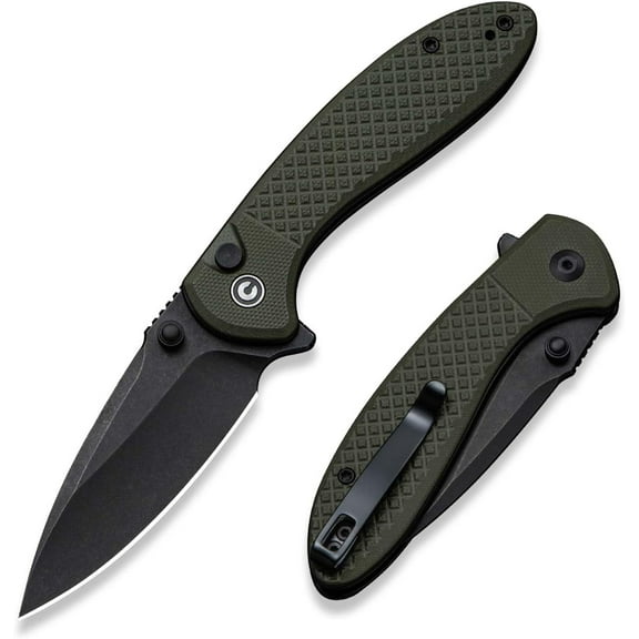 CIVIVI Faeger Pocket Folding Knife with 2.98" 14C28N Blade and Milled Neutral Blue G10 Handle C24031-2