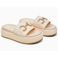 thumbnail image 3 of Womens Platform Sandals Raffia Espadrilles Metal Chain Slip on Open Toe Cute Beach Slide Sandals, 3 of 3