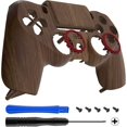 thumbnail image 4 of eXtremeRate Wood Grain Ghost Replacement Faceplate Touchpad Cover, Redesigned Soft Touch Housing Shell Case Touch Pad Compatible with PS4 Slim Pro Controller JDM-040/050/055 - Controller NOT Included, 4 of 9