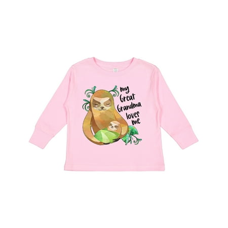 

Inktastic My Great Grandma Loves Me Cute Sloth and Baby Boys or Girls Long Sleeve Toddler T-Shirt