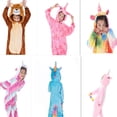 thumbnail image 3 of Pijama de una pieza con dibujos de animales para niños, ropa de hogar de manga larga de franela con diseño de caballo y cielo estrellado de arcoíris, 3 of 6