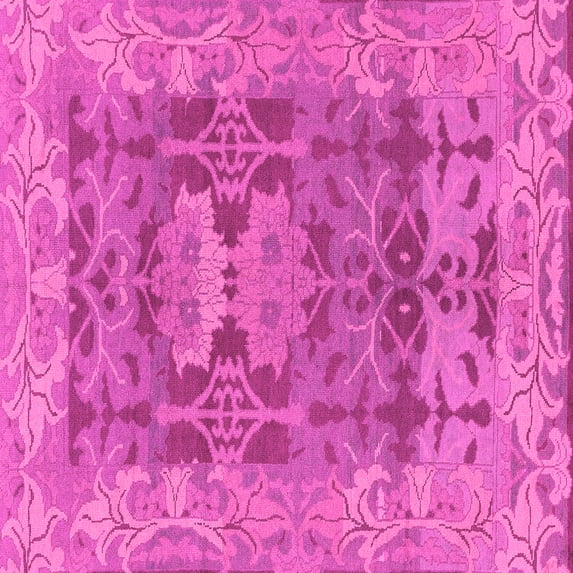 Ahgly Company Indoor Square Oriental Pink Traditional Area Rugs, 3' Square