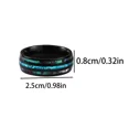 thumbnail image 3 of PAMTIER Shell Inlay Rings for Men Black Stainless Steel Band Unique Personality Statement Jewelry Size 11, 3 of 4