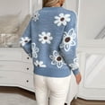 thumbnail image 4 of Royisotas Womens Sweaters Knit Sweaters Pullover Floral Trendy Long Sleeve Warm Tops for Women Crewneck, 4 of 6