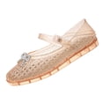 thumbnail image 2 of Samdudou Dress Shoes for Women Closed Toe Glitter Bowknot Embellished Mary Jane Jelly Flats Cutout Breathable Strap Slip On Summer Beach Party Casual Elegant Footwear, 2 of 9