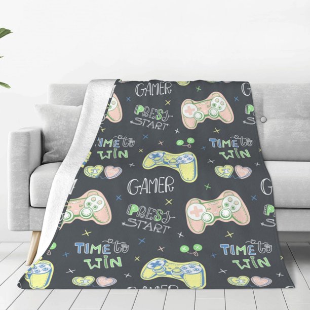 Balery Gamers Manta de Felpa Suave y Acogedora – Cobija de Franela Aterciopelada para Cama, Lavable y Cálida para Sofá, Mascotas, Transpirable-80"x60"