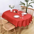 thumbnail image 2 of Small Oval Tablecloth 54 x 72 Inch Washable Fabric Table Cloth Solid Red Table Cover for Dining Wedding Party Banquet Tabletop Decoration, 2 of 6