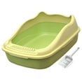 thumbnail image 6 of TOOYFUL Cat Litter Tray Toilet Semi Enclosed High Sides Sturdy Anti ing Smooth Bottom for Rabbits Removable Base 22x15x7.8inch Green, 6 of 10