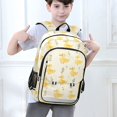 thumbnail image 6 of FORMRS Unisex School Backpack 17" Student Travel Bag with Laptop Compartment, Yellow Duck Leaves Pattern, 6 of 7