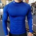 thumbnail image 4 of [KER] Camiseta De Compresión Para Hombres Letras Medio Cuello Alto Color Sólido Secado Rápido Absorción De Sudor Gimnasio Tee Top Para Correr Entrenamiento Fitness, 4 of 4