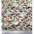 thumbnail image 1 of Soimoi Modal Satin Fabric Geometric,Bird & Animals Patchwork Print Fabric by The Yard 42 Inch Wide, 1 of 3