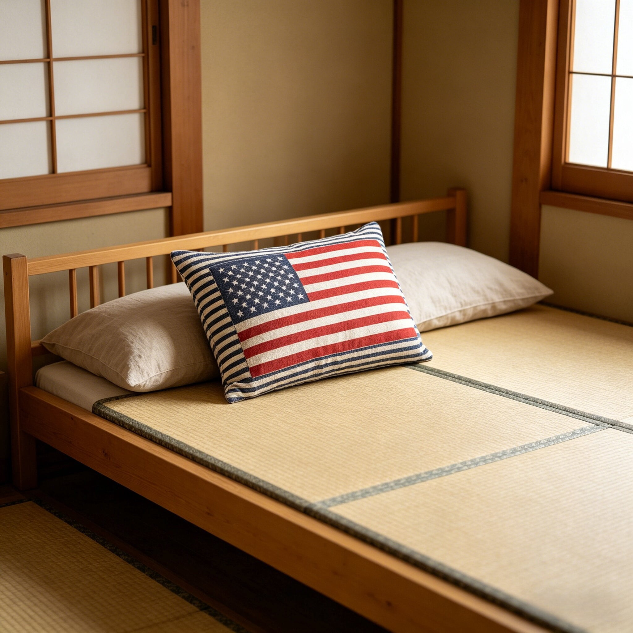 Fuebueo American Flag Throw Pillow, Patriotic 4th of July Decorations for Home, Woven Americana Decor for Couch and Sofa, Stars and Stripes Cushion, 17 x 24 Inch