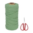 thumbnail image 1 of Braided Macrame Cord, 4mm x 109 Yards Natural Cotton Rope Macrame Yarn Bohemia Craft String with Scissors(Grey Green), 1 of 7